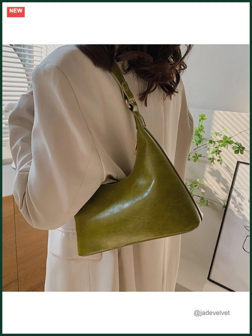 Vegan Leather Shoulder Bag Retro Hobo Underarm Purse with Zipper